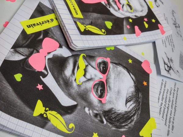 page de garde-carnet-écrivain-kit customisation-scrapbooking-baudelaire-hugo