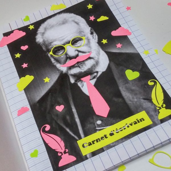 page de garde-carnet-écrivain-kit customisation-scrapbooking-victor-hugo