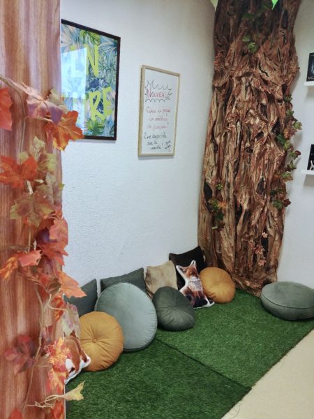 coin lecture espace lecture zone bibliothèque salle de classe école collège reading corner classroom cdi lire école school