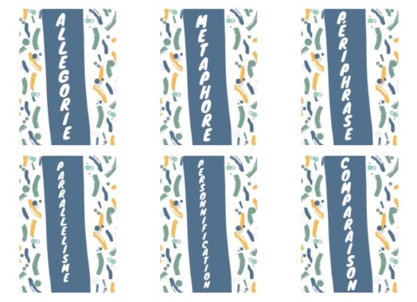 tête de litote jeu de cartes figures de style jouer en classe ludique apprendre par le jeu pédagogie positive la bande à Baudelaire