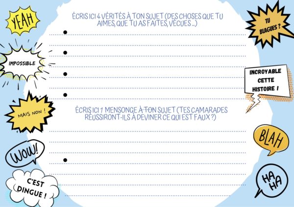 sujet de français écrire dès la rentrée collège ludique rédaction