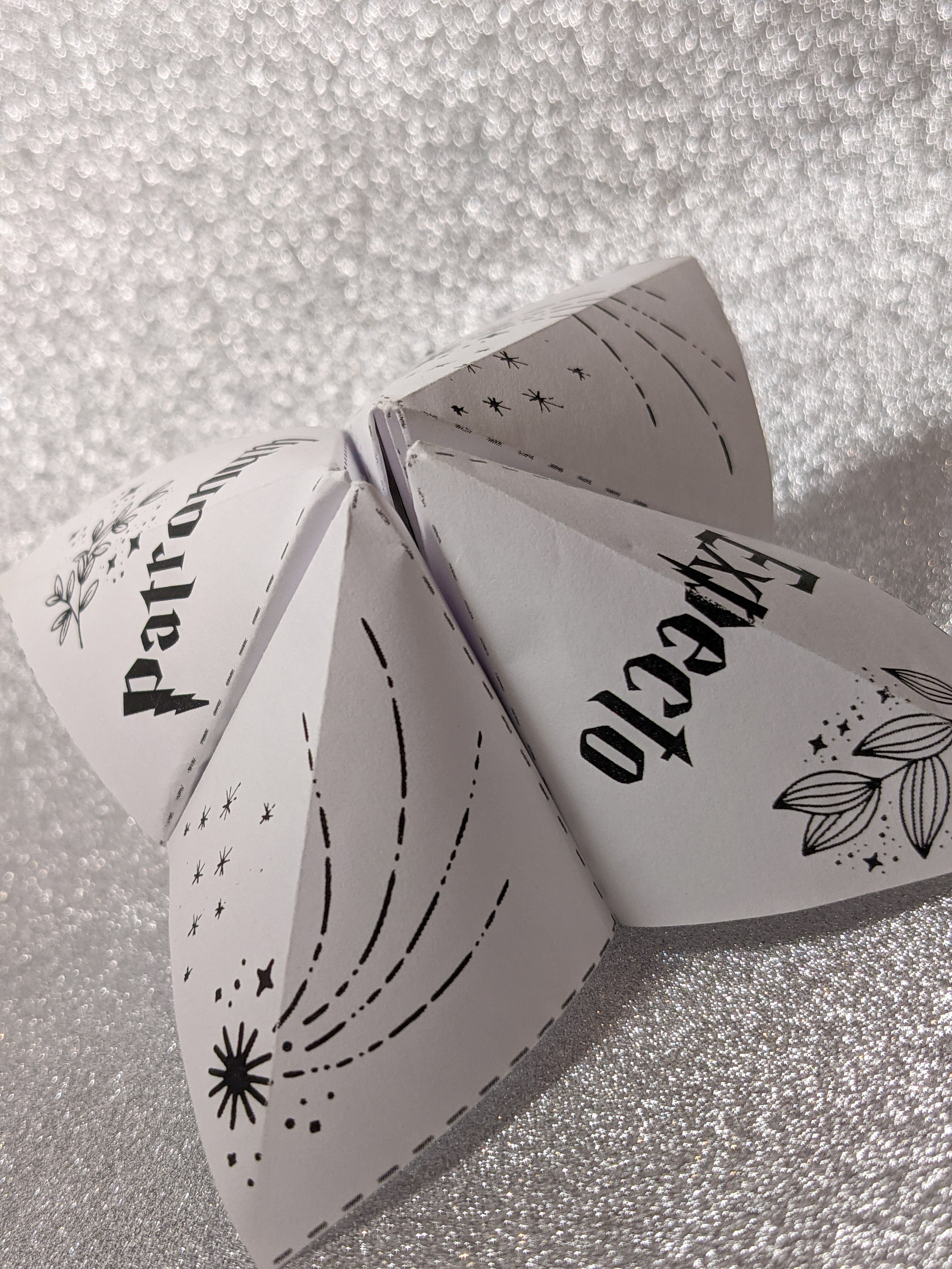 free cootie catcher Harry Potter patronus - La Bande à Baudelaire