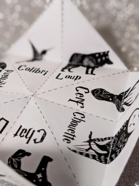 cocotte en papier Harry Potter cootie catcher La bande à Baudelaire expecto patronum free template